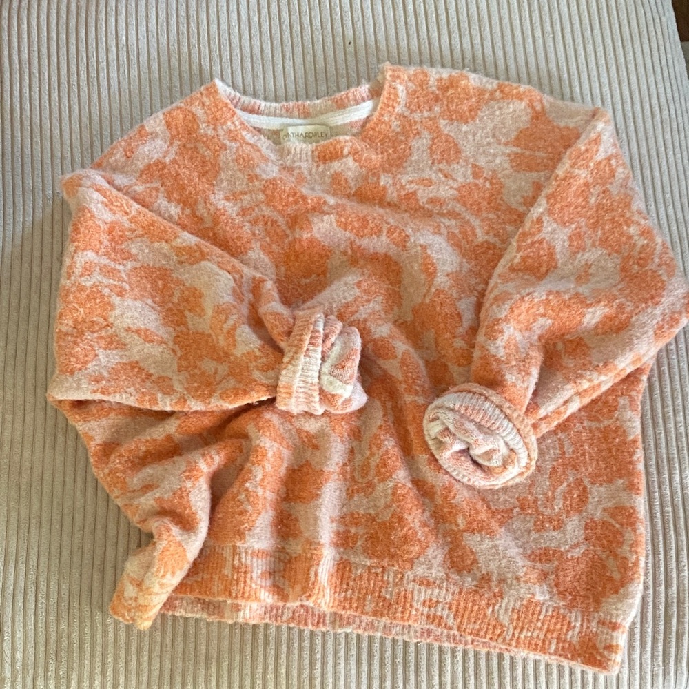 Cynthia Rowley Orange and Cream Knit Top